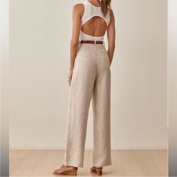 REFORMATION Petite 00P Vesta Oatmeal Linen Pants NEW - Picture 5 of 16